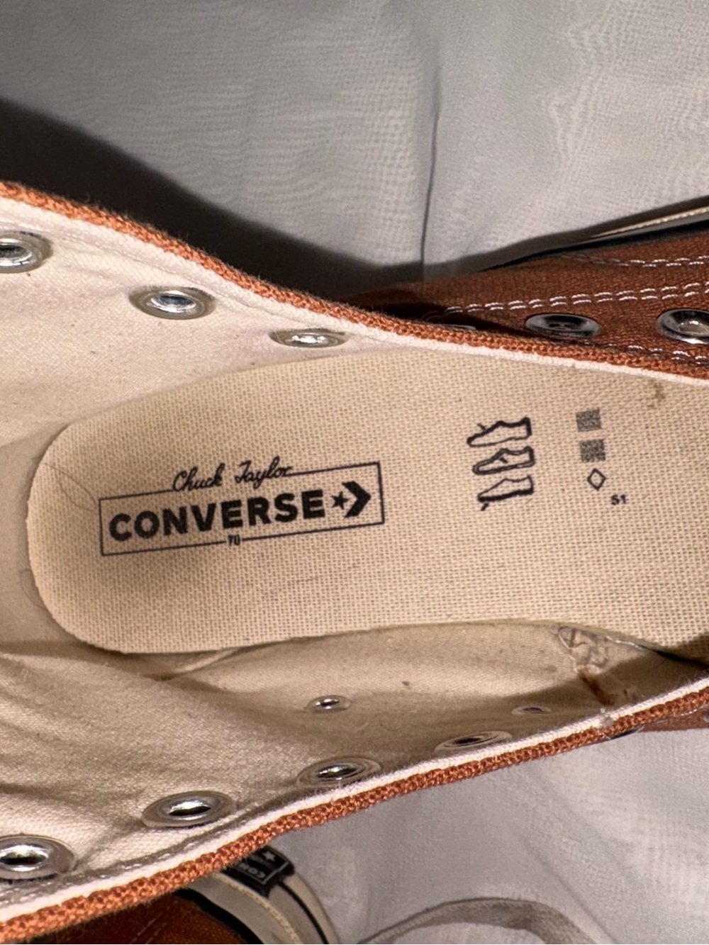 Converse Chuck Taylor High Top Sneakers - Brown Canvas with White Sole - Picture 4 of 4